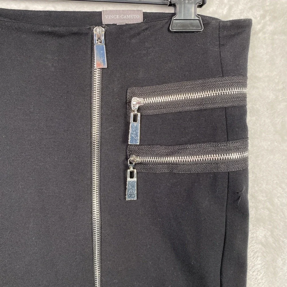 Womens Black Skirt Asymmetrical Hem Zippers 6 Goth Grunge‎ Vampire Rocker Metal